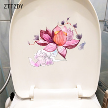 ZTTZDY 22*19 см Лотос дзен облако креативное домашнее украшение для стен туалета наклейка для унитаза 2024 - купить недорого
