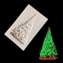 Molde de pastel Fondant con forma de árbol de Navidad, moldes de silicona para dulces y Chocolate, galletas, molde en relieve, herramientas para hornear pasteles DIY 2024 - compra barato