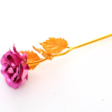 1 pc 24k Gold Rose Foil Plated Rose Gold Rose Flower lover's Rose artificial flower FOR Wedding Decoration Valentine's Day Gift 2024 - buy cheap