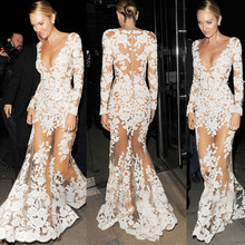 Новое Элегантное Длинное белое кружевное платье с блестками, сексуальное платье с открытой спиной, длинное платье для выпускного вечера, вечернее платье 2024 - купить недорого