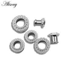 Alisouy-tapones para los oídos de acero inoxidable, Piercings para los oídos, expansiones huecas, túneles de carne estirados, joyería corporal, regalos, 1 par 2024 - compra barato