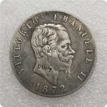 Itália 1872 5 liras copiar moedas comemorativas-réplica moedas moedas medalhas colecionáveis 2024 - compre barato