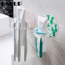 ONEUP-Soporte de plástico para cepillo de dientes sin perforaciones, dispensador de cepillo de dientes, organizador de baño, accesorios de almacenamiento de pasta de dientes 2024 - compra barato