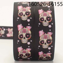 New sale 50 yards black girl skull pattern printed grosgrain ribbon DIY hairbow free shipping 2024 - buy cheap