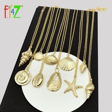 Популярное ожерелье F.J4Z из ракушек для женщин, модное ожерелье из сплава с морским кулоном, летнее ожерелье, ожерелья, пляжные украшения 2024 - купить недорого