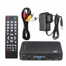 Mini 1080P enchufe de la UE HD reproductor Multimedia 5V/2A alta calidad HDMI Multimedia TV BOX 3 salidas HDMI/VGA/AV USB tarjeta SD 2024 - compra barato
