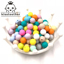 100pc Silicone Baby Teething Teether Beads 15mm Safe Food Grade Care Chew Round Silicone Beads Necklace 2024 - buy cheap