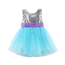 Princess Toddler Kids Baby Girl Sequins Summer Vestidos Bowknot Sleeveless Lace Tutu Dress Girls Party Wedding Birthday Dresses 2024 - купить недорого