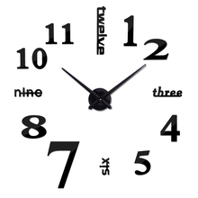 new wall clocks acrylic mirror digital watch horloge 3d wall sticker Home Decoration Living Room Quartz watch Needle 2024 - buy cheap