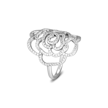 Large Rose Rings 100% 925 Sterling Silver Jewelry with Clear CZ Free Shipping 2024 - buy cheap