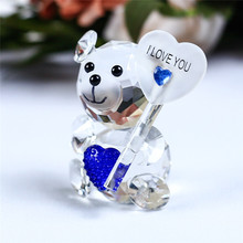 Figuritas de oso de peluche de Animal de cristal, adornos de cristal artesanales para regalos, accesorios de decoración del hogar 2024 - compra barato