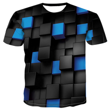 New Black/blue Squares 3d Printed Funny Short Sleeve Tshirt Male 2019 Casual Summer T Shirt Men Women Tops Tee large sizes M-4XL 2024 - buy cheap