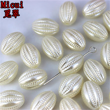 Micui 100PCS 10*14mm Oval Beads ABS Plastic Imitation Pearls Hole Beads clothing Jewelry Accessories ZZ399 2024 - buy cheap