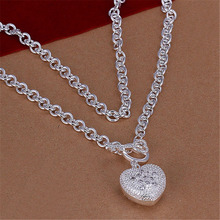 Женская свадебная цепочка Кулон модный цвет серебра талисман камень Сердце Ключ толстое ожерелье высокое качество Великолепные Ювелирные изделия N022 2024 - купить недорого