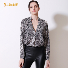 Blusa elegante de manga larga para mujer, camisa con estampado de leopardo, ropa de calle para mujer, camisa de chifón de talla grande XZ250 2024 - compra barato