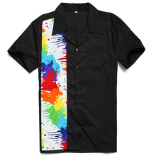 Мужская неоновая рубашка в стиле ретро 80-х годов 2024 - купить недорого