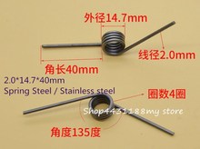 3Pcs 2.0*14.7*40mm*4circles Spring Steel Small 135degrees Torsion Spring Hardware DIY 2024 - buy cheap