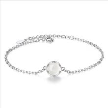 Everoyal pulseiras femininas redondas, joias com cristal esterlina 925, acessórios de prata, presente para meninas 2024 - compre barato