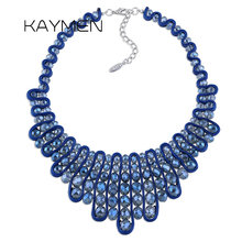 2019 New Arrival Crystal Fashion Necklace by Handmade for Women Girls Statement Chokers Necklace Pendant Jewelry 6 Colors 1602 2024 - buy cheap