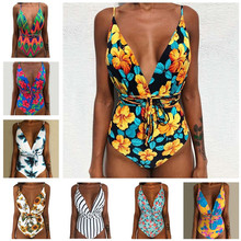 Printed Swimwear 2021 Backless Women Swimsuit One Pieces Monokini High Waist Swimming Suit maillot de bain Badpak Plus Size XXL 2024 - buy cheap