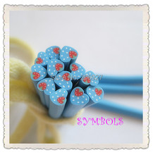 5pcs A-30 5mm Cute Blue Heart Grape Fruit Cane Fancy Nail Art Polymer Clay Cane Nail Art Decoration 2024 - buy cheap