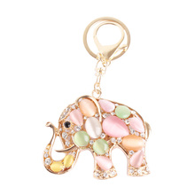 Auspicious Elephant Crystal Rhinestone Charm Pendant Purse Bag Car Key Ring Chain Creative Wedding Party Christmas Gift 2024 - buy cheap