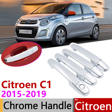 for Citroen C1 MK2 2015~2019 Luxuriou Chrome Exterior Door Handle Cover Car Accessories Stickers Trim Set 2016 2017 2018 2024 - buy cheap