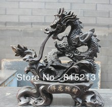 Bi00138 19 "Fengshui chino bronce púrpura riqueza favorable Año del zodiaco estatua de dragón 2024 - compra barato