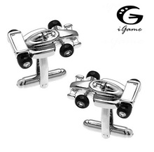 iGame Men Gift Racing Cufflinks Wholesale&retail Silver Color Copper Material Novelty Racing Car Design 2024 - buy cheap