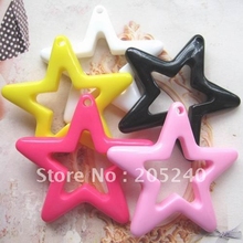 47mm 20pcs Mixed 5colors Hot Sale For Diy Decoration Cute Flat Back Resin Star With Hole 2024 - buy cheap