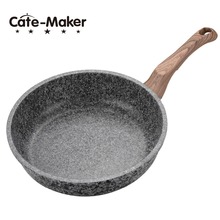 Cate Maker Marble Stone Nonstick Frying Pan with Heat Resistant Bakelite Handle,Granite Induction Egg Skillet,Dishwasher Safe 2024 - купить недорого