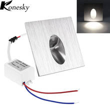 Konesky Квадратный светодиодный светильник, встраиваемый, для крыльца, ступенька, лестницы, настенный светильник, цоколь, теплый белый AC 100-245V 2024 - купить недорого