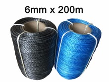 Frete grátis corda/cabo de reboque de fibra sintética, 6mm x 200m, uhmwpe, para atv, utv, suv 4x4, 4wd, off-road 2024 - compre barato