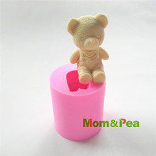 Mom & Pea-molde de silicona de grado alimenticio para decoración de tartas, molde de silicona con forma de oso, Fondant, 3D, 0494 envío gratis 2024 - compra barato