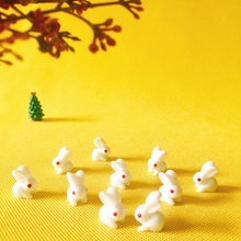 10 pçs coelho bonito miniaturas adorável bonito jardim de fadas gnome musgo terrário decoração artesanato bonsai estatueta casa boneca diy 2024 - compre barato