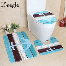3Pcs Bathroom Bath Mat Flannel Carpet for Bathroom Non-slip Toilet Mat Toilet Lid Cover Mat Bath Carpet Absorbent Shower Rug 2024 - buy cheap
