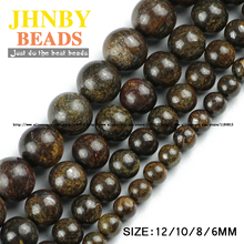 JHNBY Bronzite stone beads Natural Stone metal Ore Round Loose beads 6/8/10/12MM for Jewelry bracelets accessories making DIY 2024 - buy cheap