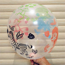 100pcs/lot 12 inch Transparent Animal Print Balloon Happy Birthday Party Balloon Children's toy Balloon Transparent Color Animal 2024 - buy cheap