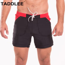 Taddlee Sexy Men' Swimwear Swimsuits Swimming Boxer Briefs Trunks Boardshorts Basic Long Beach Shorts Bathing Suits Quick Drying 2024 - buy cheap