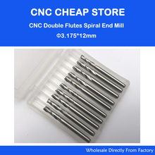 Free Shipping 10pcs Carbide CNC Router Bit Two Flutes Spiral End Mill Double Flute Milling Cutter Spiral PVC Cutter 3.175mm*12mm 2024 - buy cheap