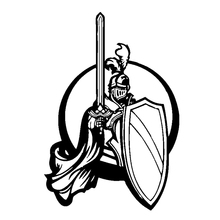 Pegatina de parachoques o ventana de coche, pegatina de vinilo de escudo de espada del caballero Medieval, pegatinas guays de 12,1 CM x 17,8 CM 2024 - compra barato