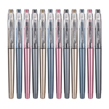 12pcs/set Metal Color Liquid Ink Gel Pens 0.5mm Needle Tip Black Ink Office Signature Pens Stationery School Supplies 2024 - buy cheap