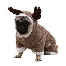 Зимняя Теплая Одежда для собак, Рождественский костюм с оленем для маленьких и средних собак, костюм для кошек, стандартное пальто, одежда для чихуахуа, французского бульдога 2024 - купить недорого