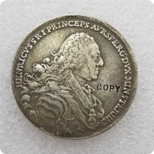 1762 Австрийские Штаты 1 Талер-Генрих копия монеты 2024 - купить недорого