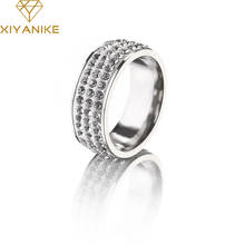 Женское кольцо из нержавеющей стали XIYANIKE, элегантное обручальное кольцо с кристаллом, ювелирное изделие для влюбленных, на полный палец, новинка, для лета, 2019 2024 - купить недорого