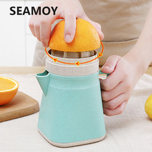 Seamoy 400ml manual juicer portátil mini limão laranja citrus espremedor de frutas mão espremedor máquina do fabricante de frutas copo doméstico 2024 - compre barato