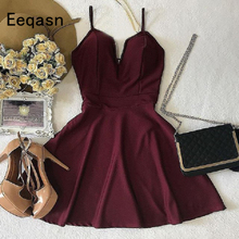 2021 Short Homecoming Dresses 8th Grade Burgundy V Neck Prom Dresses Junior High Cute Graduation Formal Cocktail Dresses 2024 - buy cheap