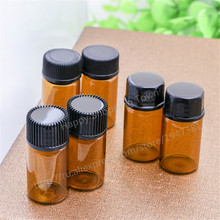500PCS 3CC Amber Sample Vial 3ML Mini Amber Glass Essential Oil Bottle With Plug & Round Cap 2024 - buy cheap
