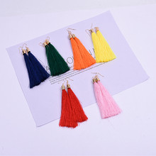 13 Colors Bohemian Crystal Tassel Earrings Drop Paragraph Silk Fabric Pendant Tassel  Earrings for Female  Long 2024 - buy cheap