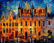 Canvas oil paintings Bruges Abstract Art Landscapes City Building High quality Hand painted modern impressionistic artwork Gift 2024 - buy cheap